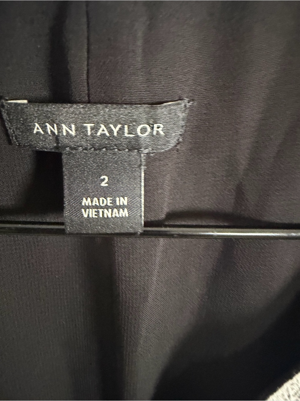 Ann Taylor Black Midi Dress with Cream Chevron Trim - Picture 4 of 8